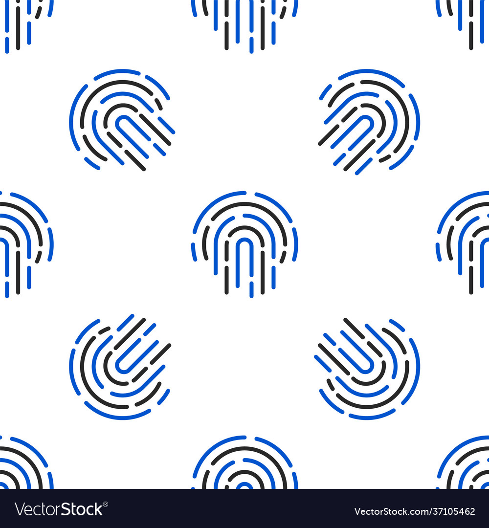 Line fingerprint icon isolated seamless pattern vector image Line fingerprint icon isolated seamless pattern
