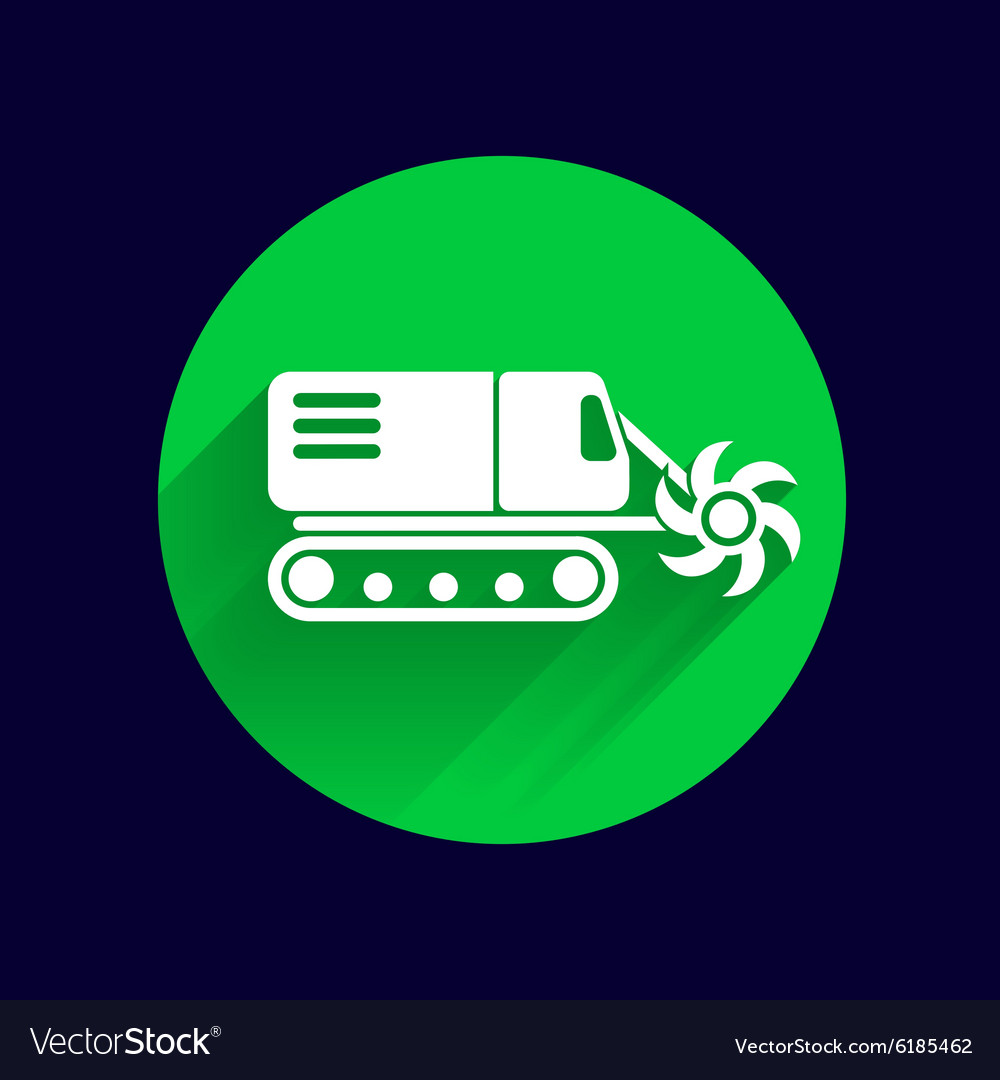 Machine digging cave icon button logo symbol