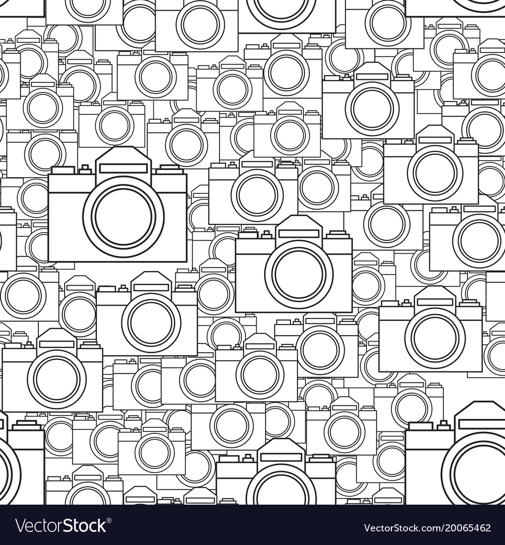 Photographic camera seamless pattern