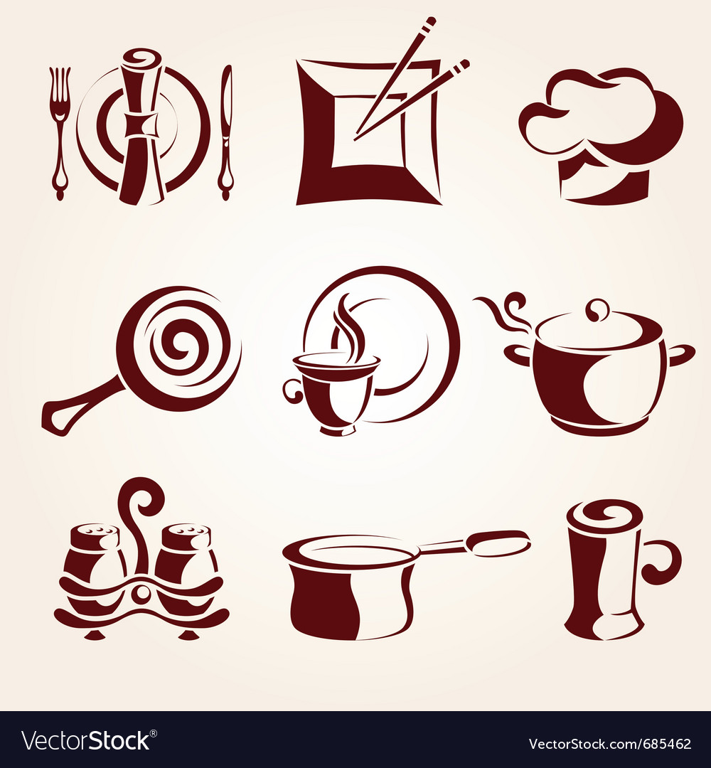 Restaurant elements set Royalty Free Vector Image