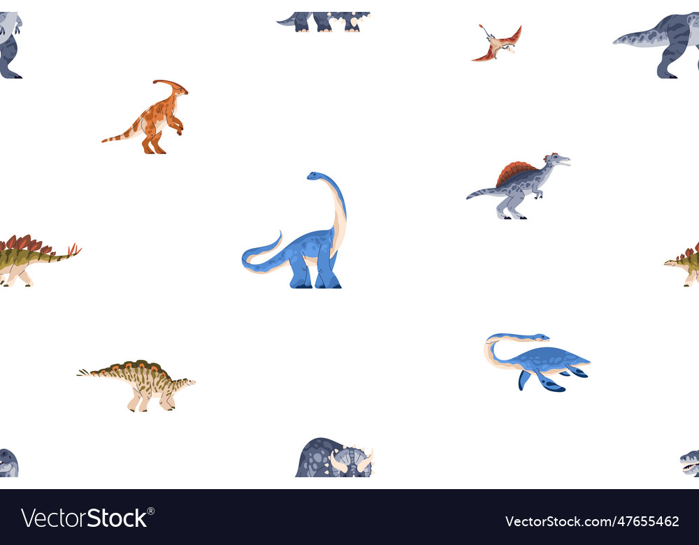 Seamless pattern repeating dinosaurs print