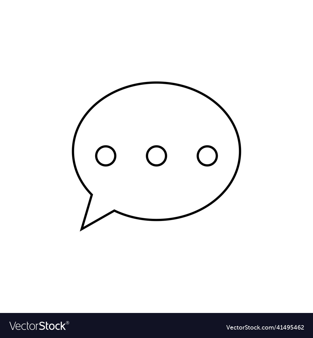 Speech bubble dialog box line icon on white vector image Speech bubble dialog box line icon on white