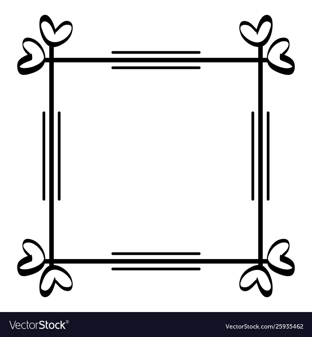 Square frame with hearts decorative boho style Vector Image