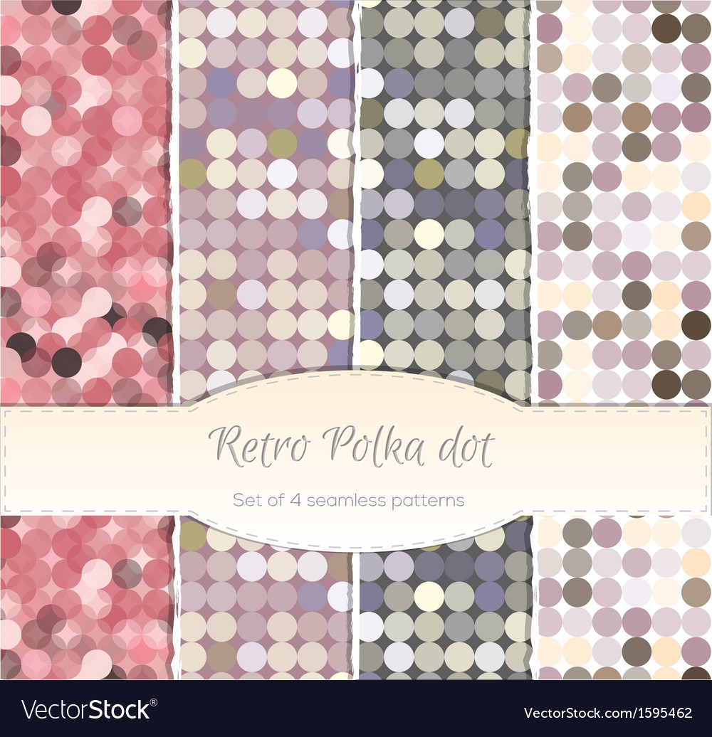 Vintage polka dot seamless patterns set of four