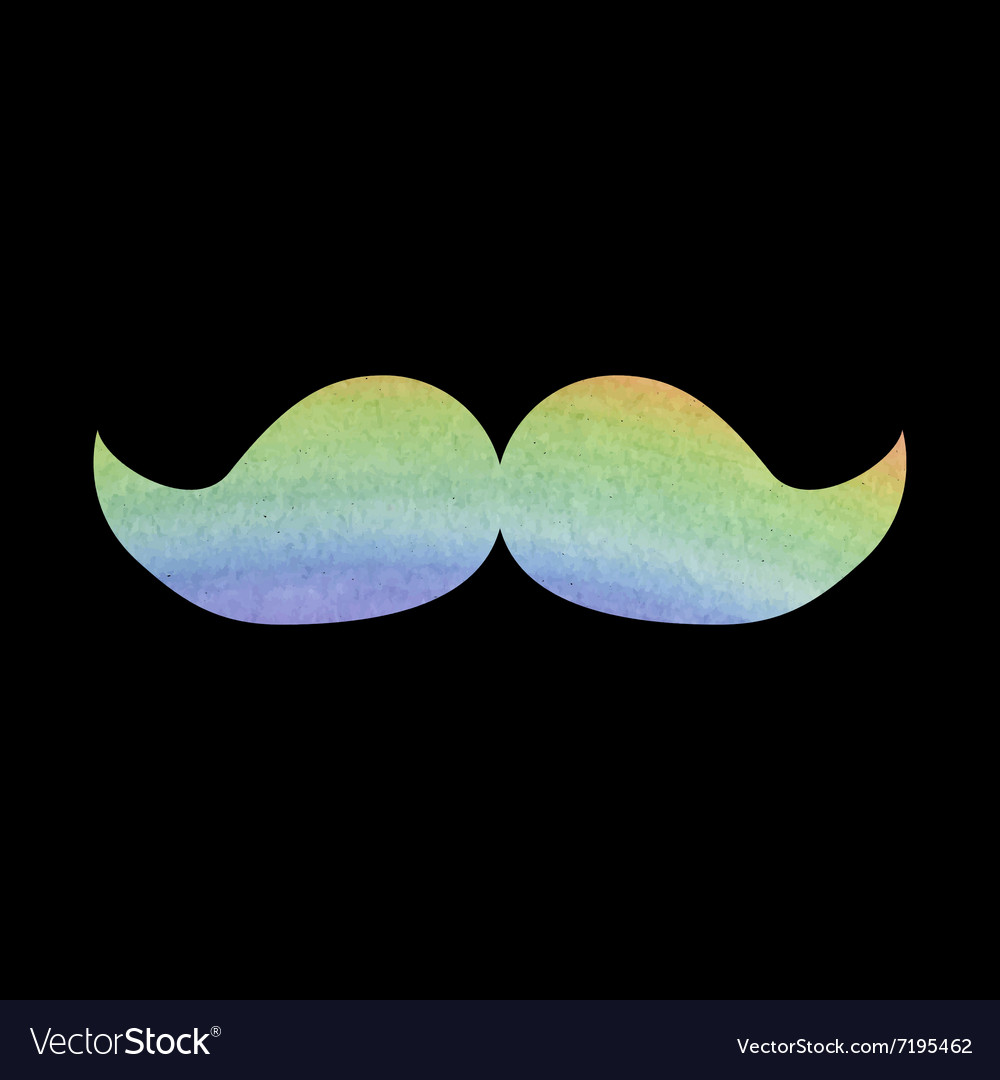 Watercolor mustaches icon