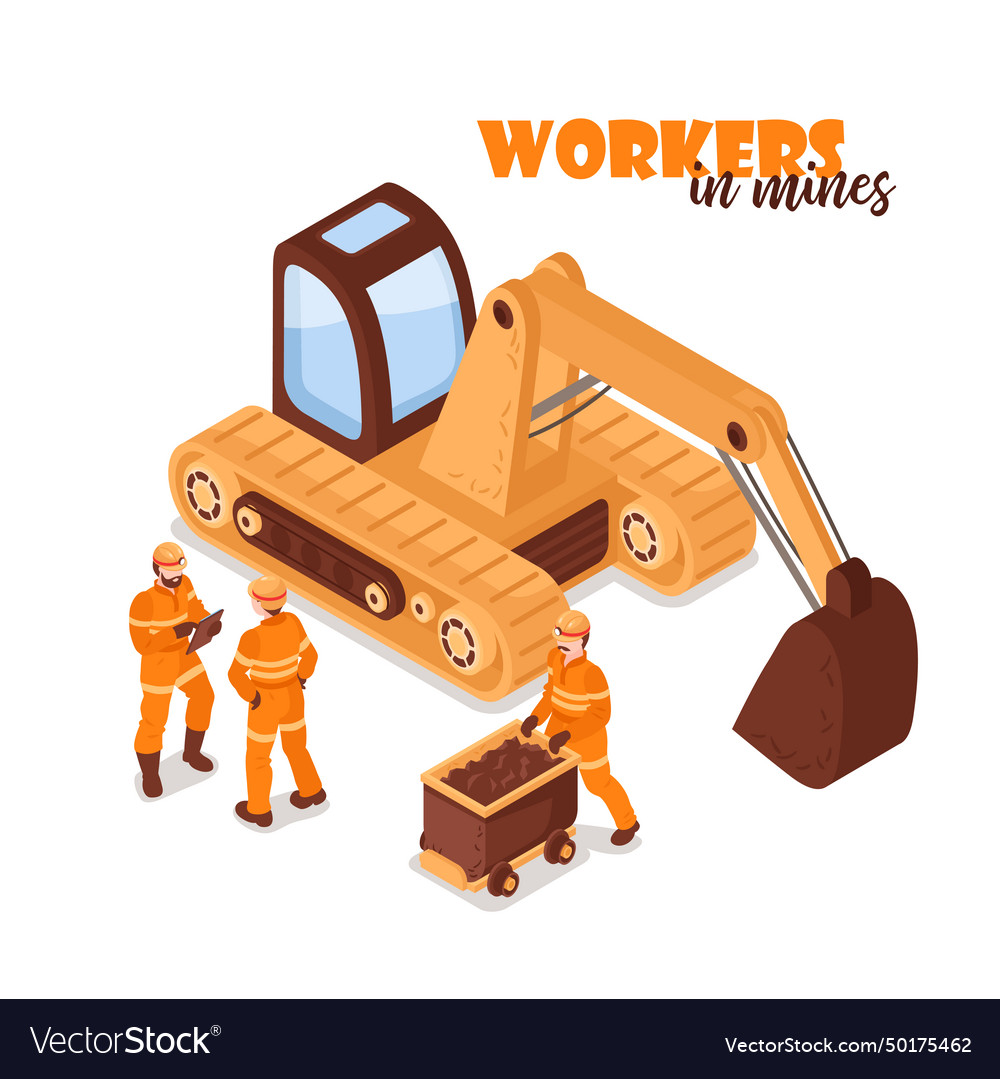 Workers in mines background vector image Workers in mines background