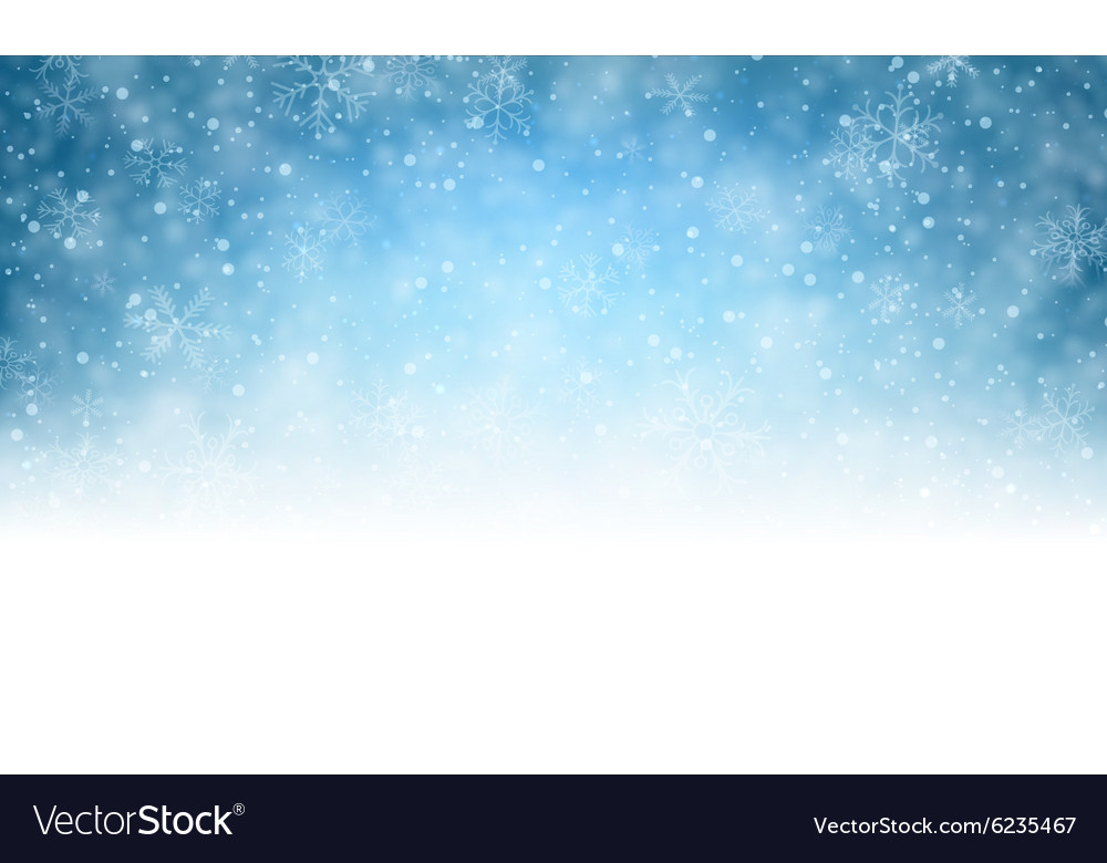 Christmas blue background with snow