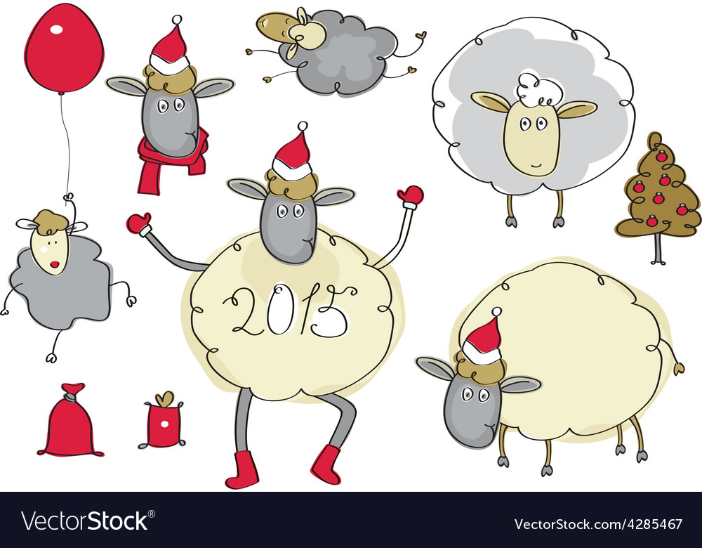 Christmas Sheep Set - Festive Collection