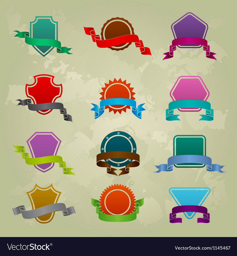 Collection of different ribbon icons