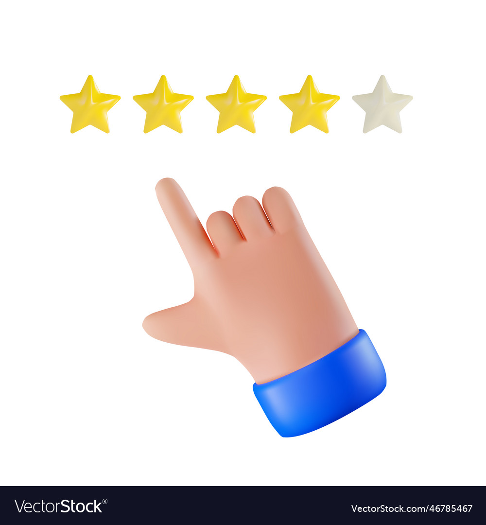 Concept render to put a star for rating vector image Concept render to put a star for rating