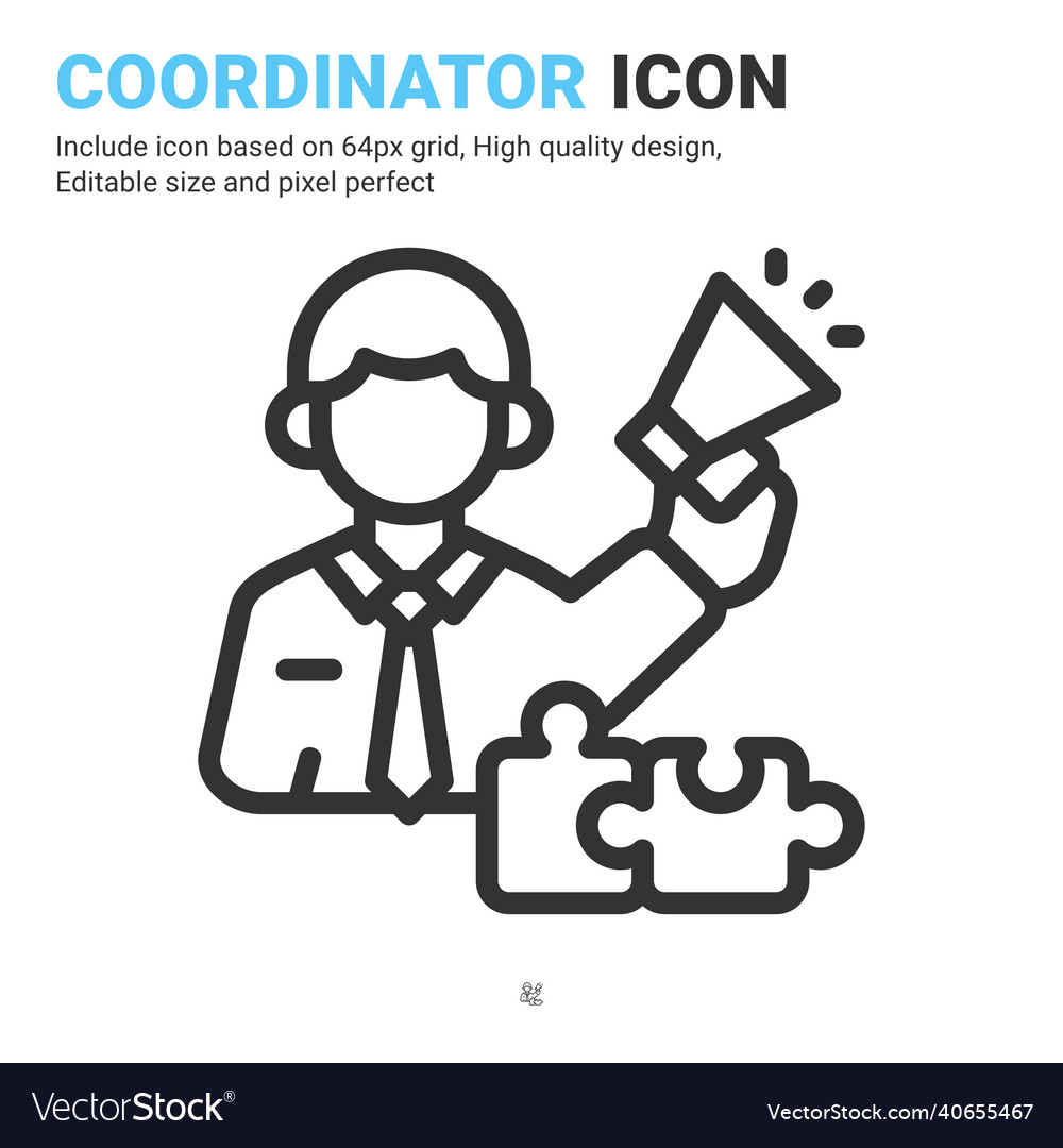 Coordinator icon with outline style isolated vector image Coordinator icon with outline style isolated