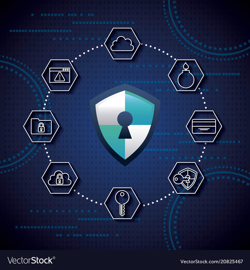 Cyber security digital Royalty Free Vector Image