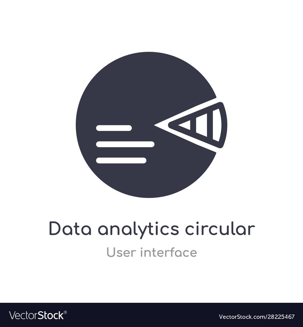 Data analytics circular outline icon isolated vector image Data analytics circular outline icon isolated