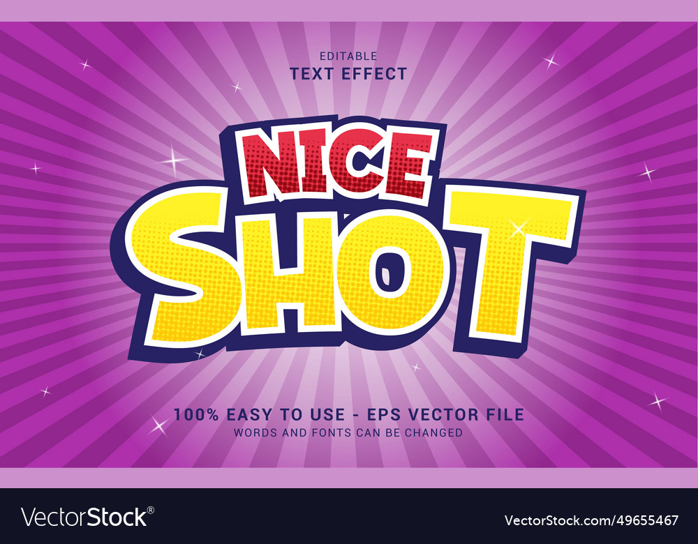 Editable text effect nice shot style