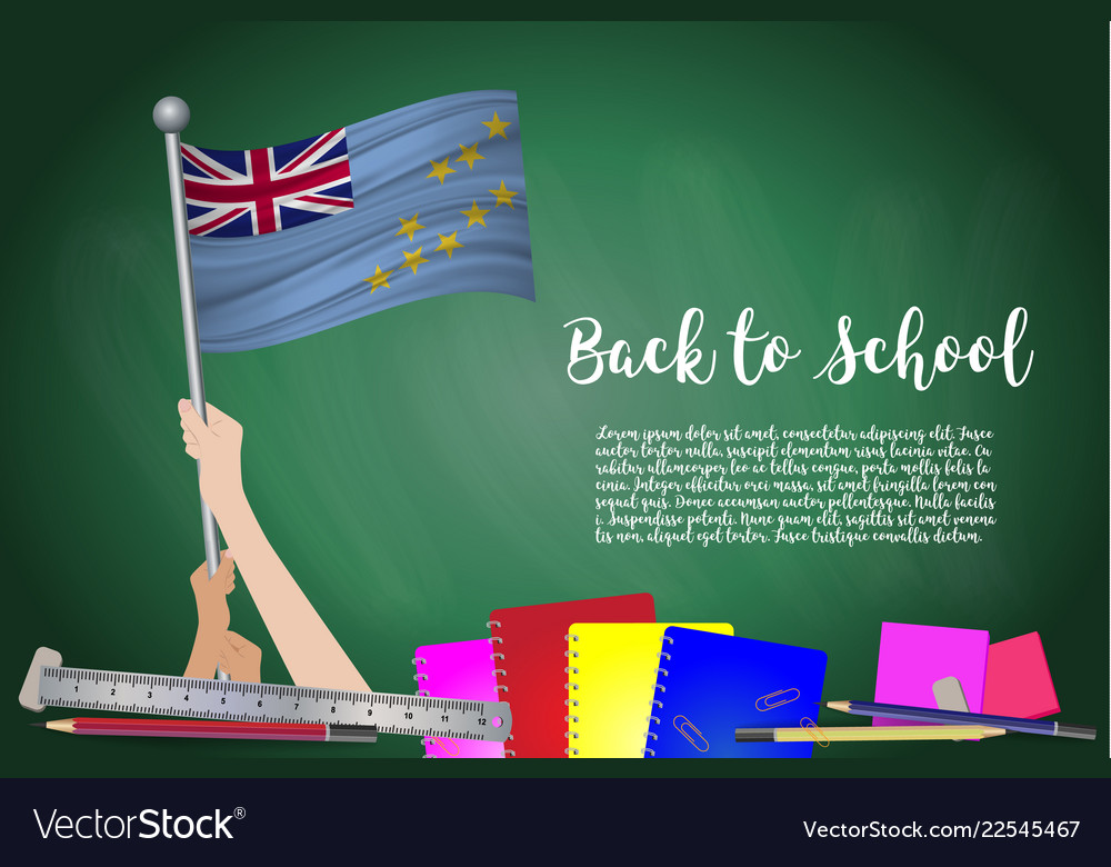 Flagge von Tuvalu auf schwarzem Chalkboard Hintergrund