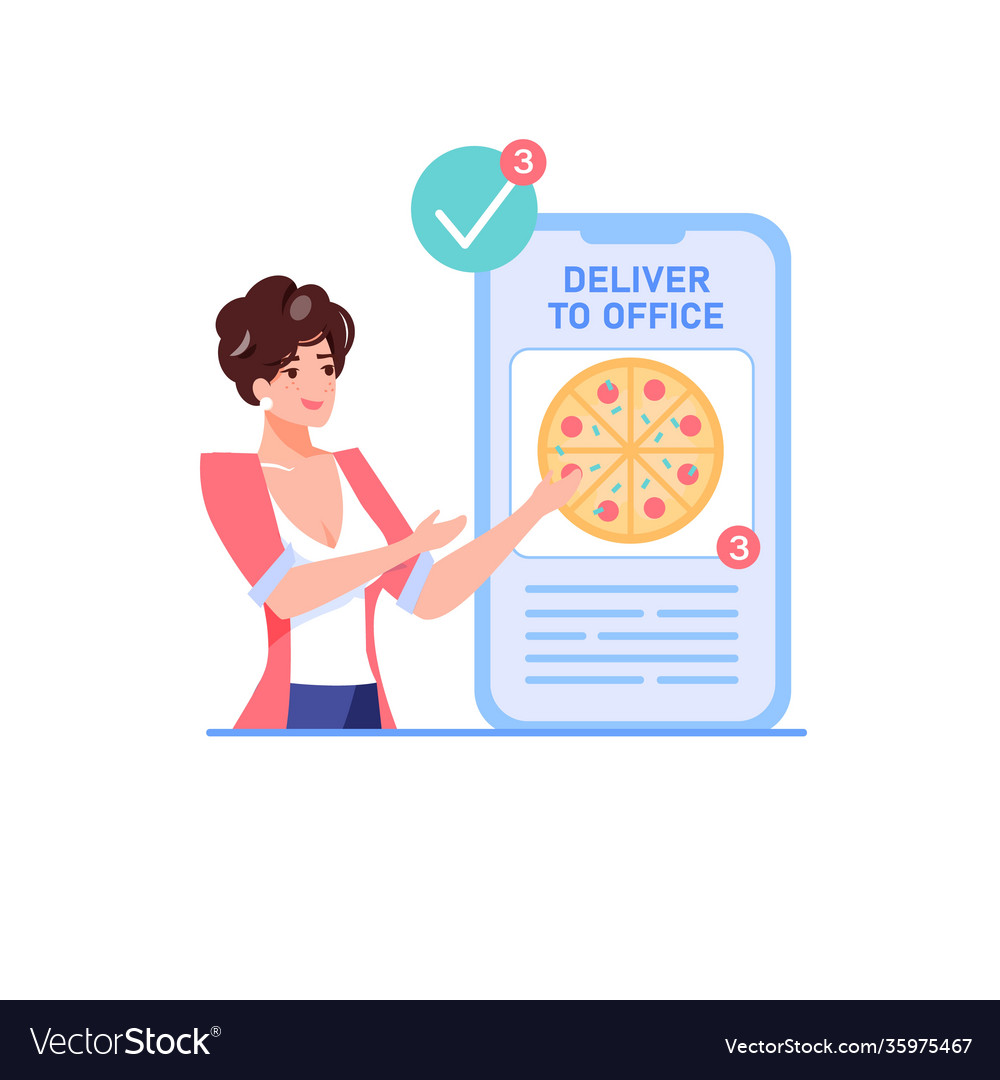 Flat cartoon character offers to make online buy Vector Image Flat cartoon character offers to make online buy Vector Image
