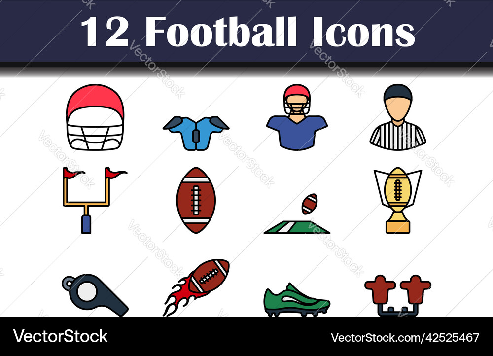 Football icon set Royalty Free Vector Image VectorStock