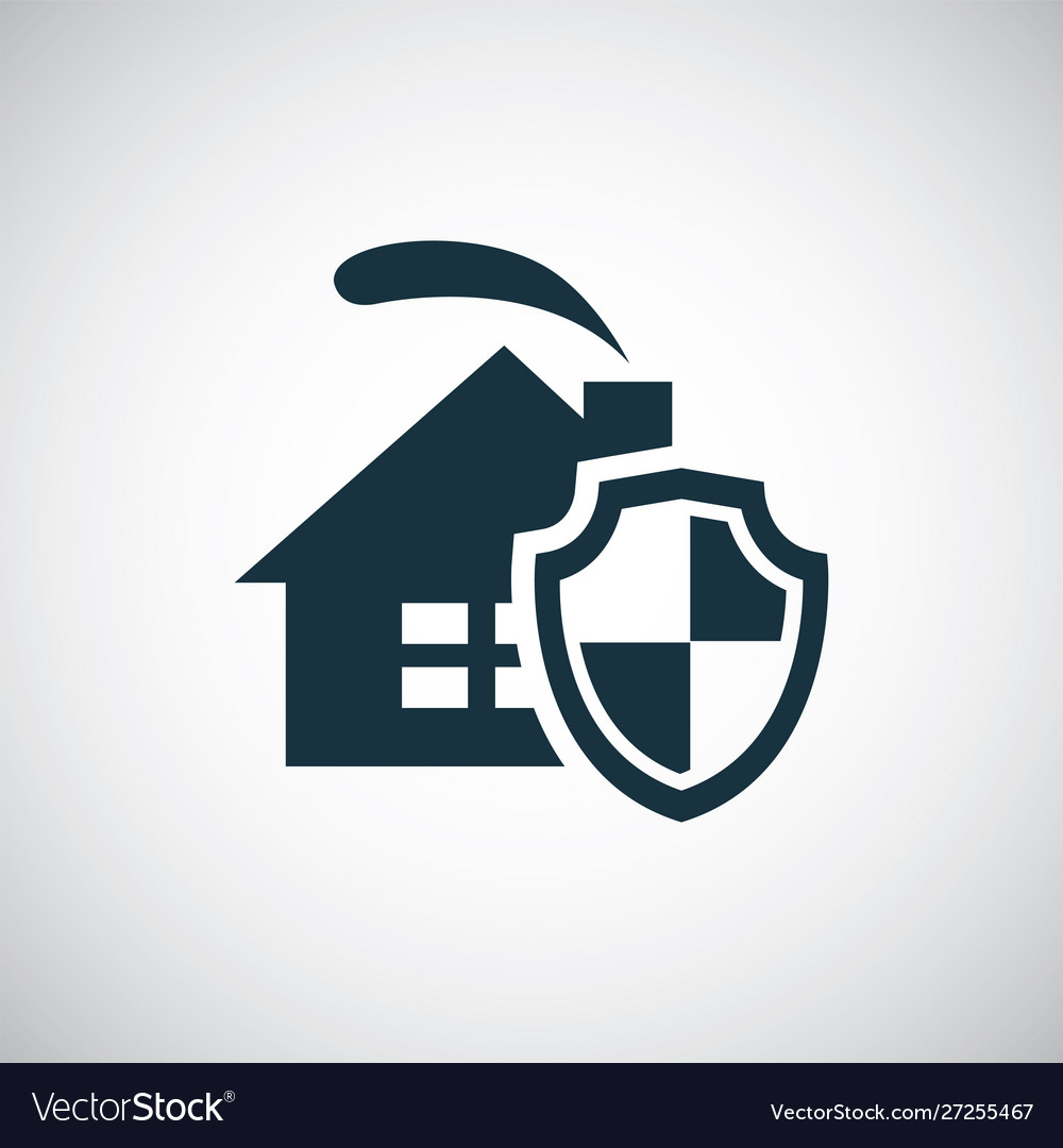 Home security shield icon for web and ui on white