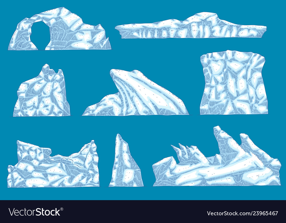 Ice hummock polar mountain glacier icon