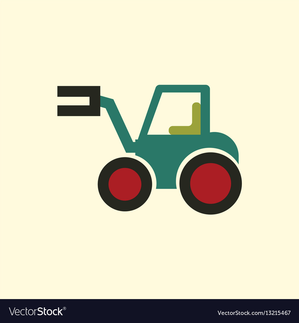 In flat style tractor