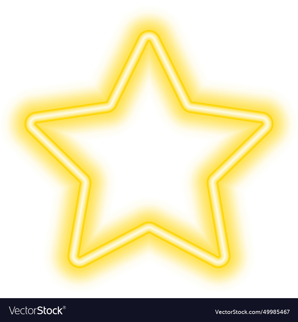 Neon Star Frame Yellow Royalty Free Vector Image