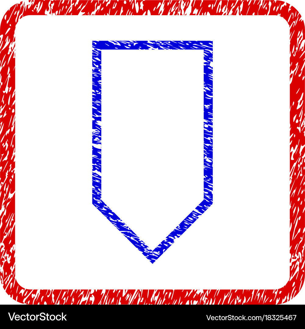 Pointer down grunge framed icon Royalty Free Vector Image