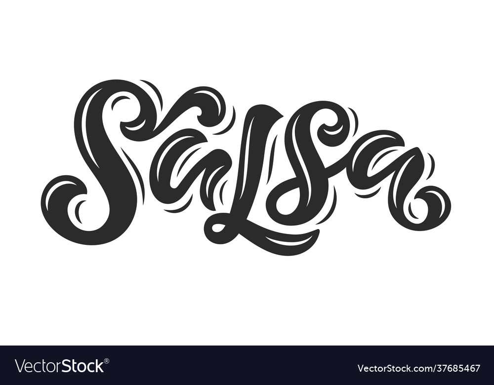 Salsa lettering in trendy colors