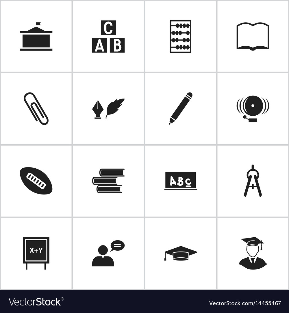Set of 16 editable university icons includes