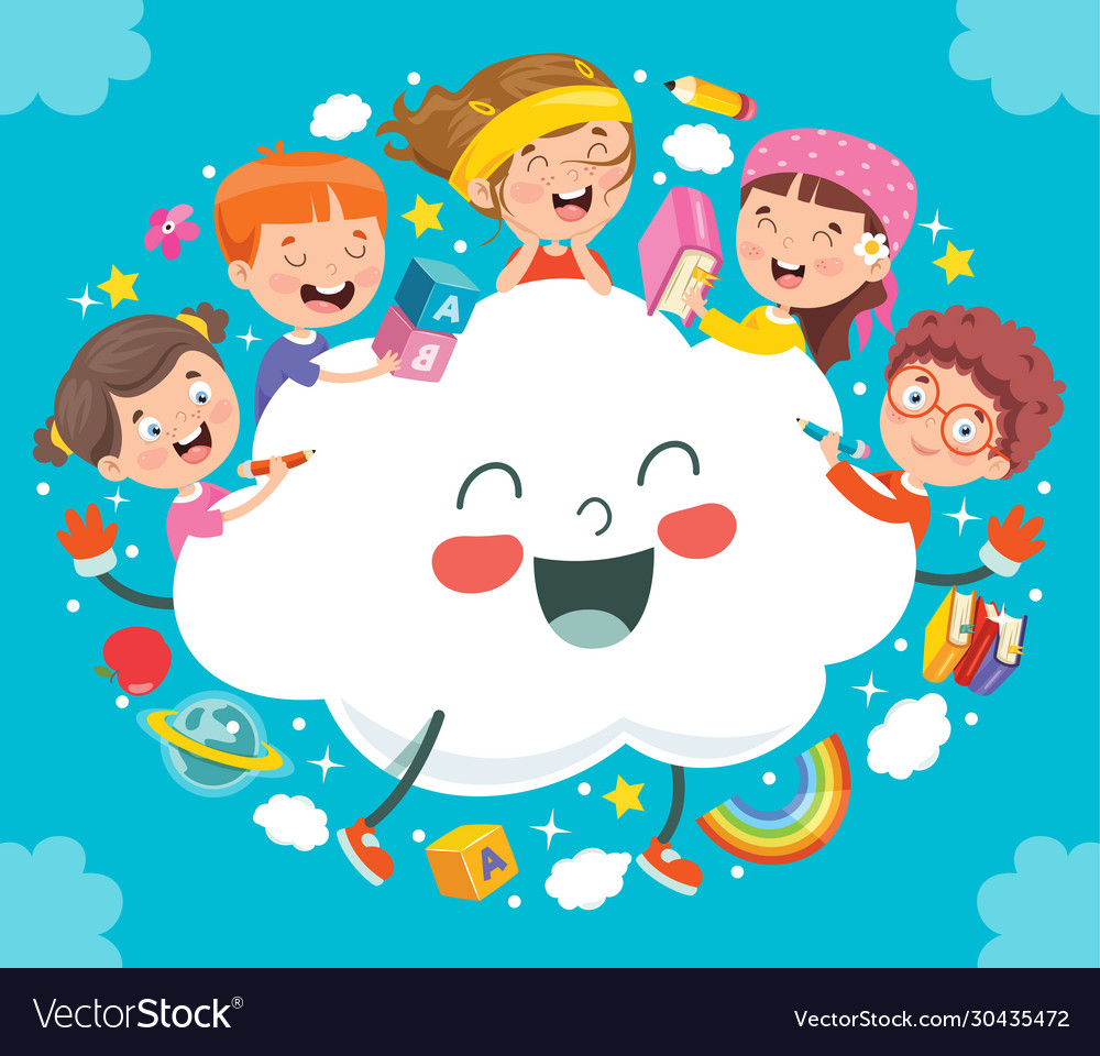 Concept design kids cloud Royalty Free Vector Image