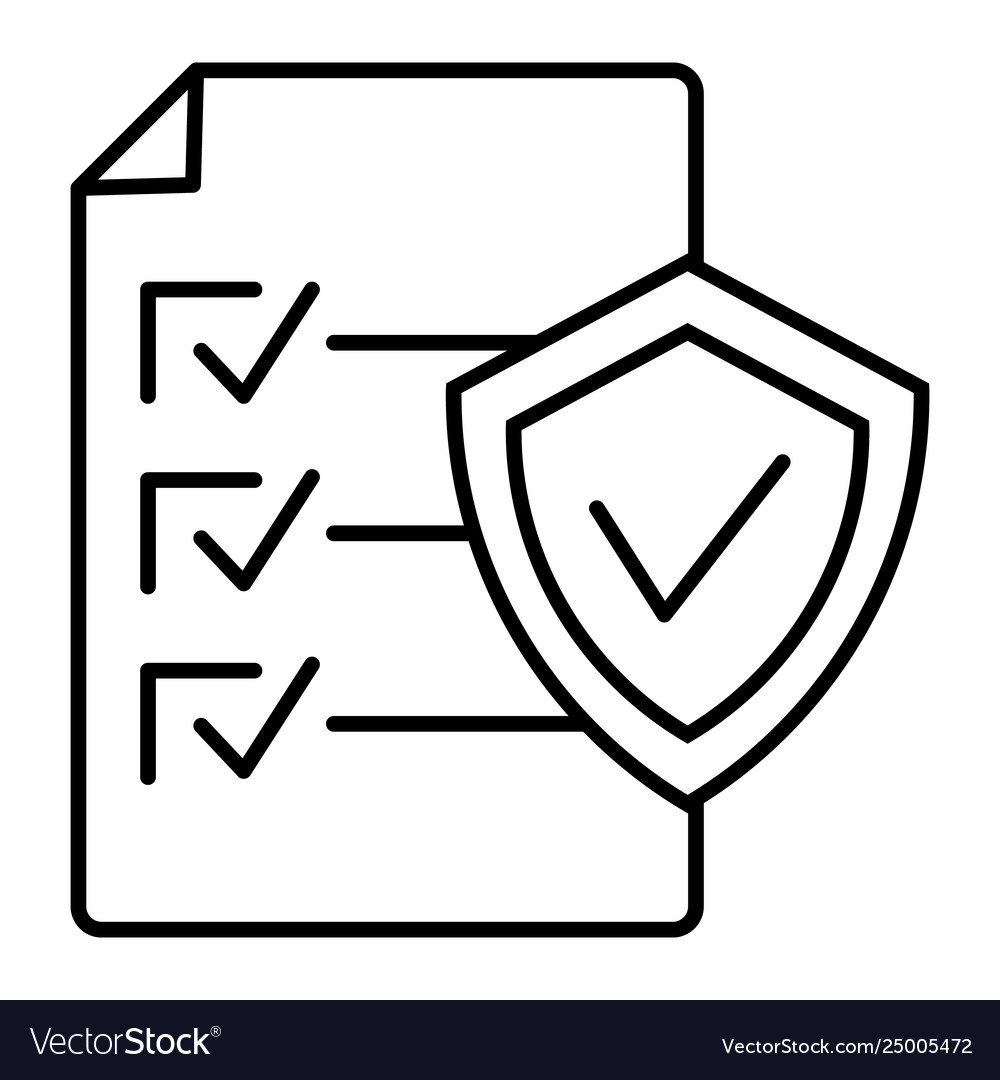 Document approve thin line icon checklist vector image Document approve thin line icon checklist