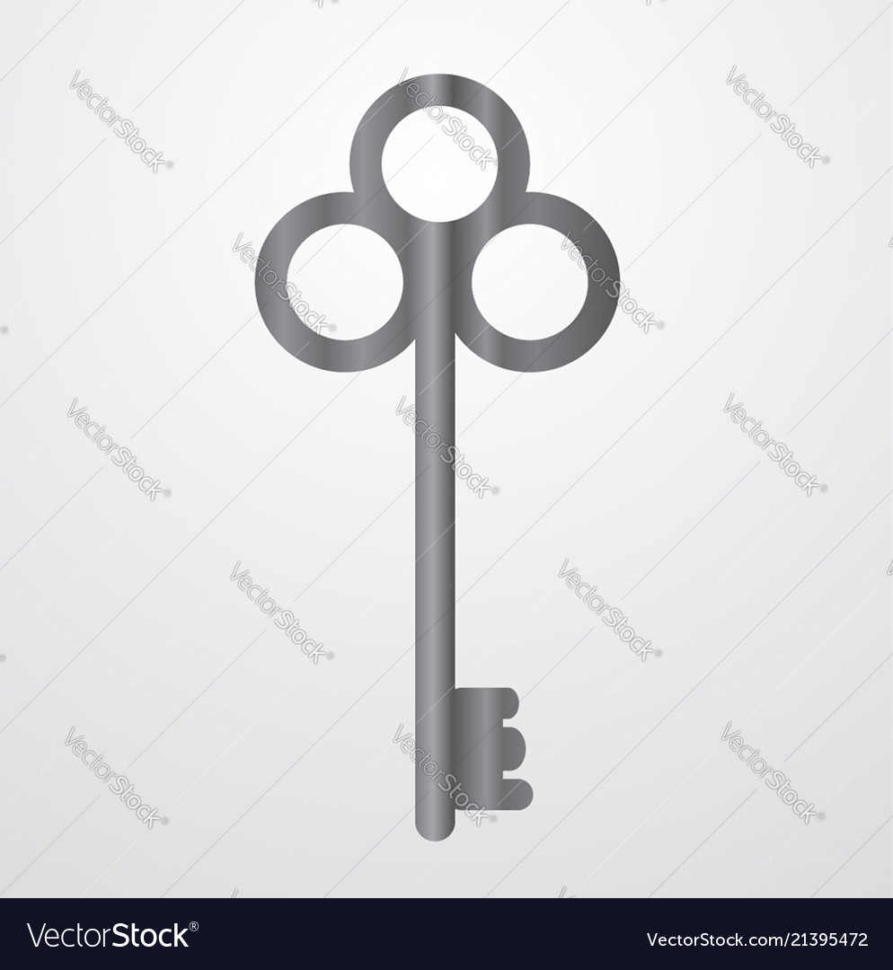 Gray gradient key icon for web design