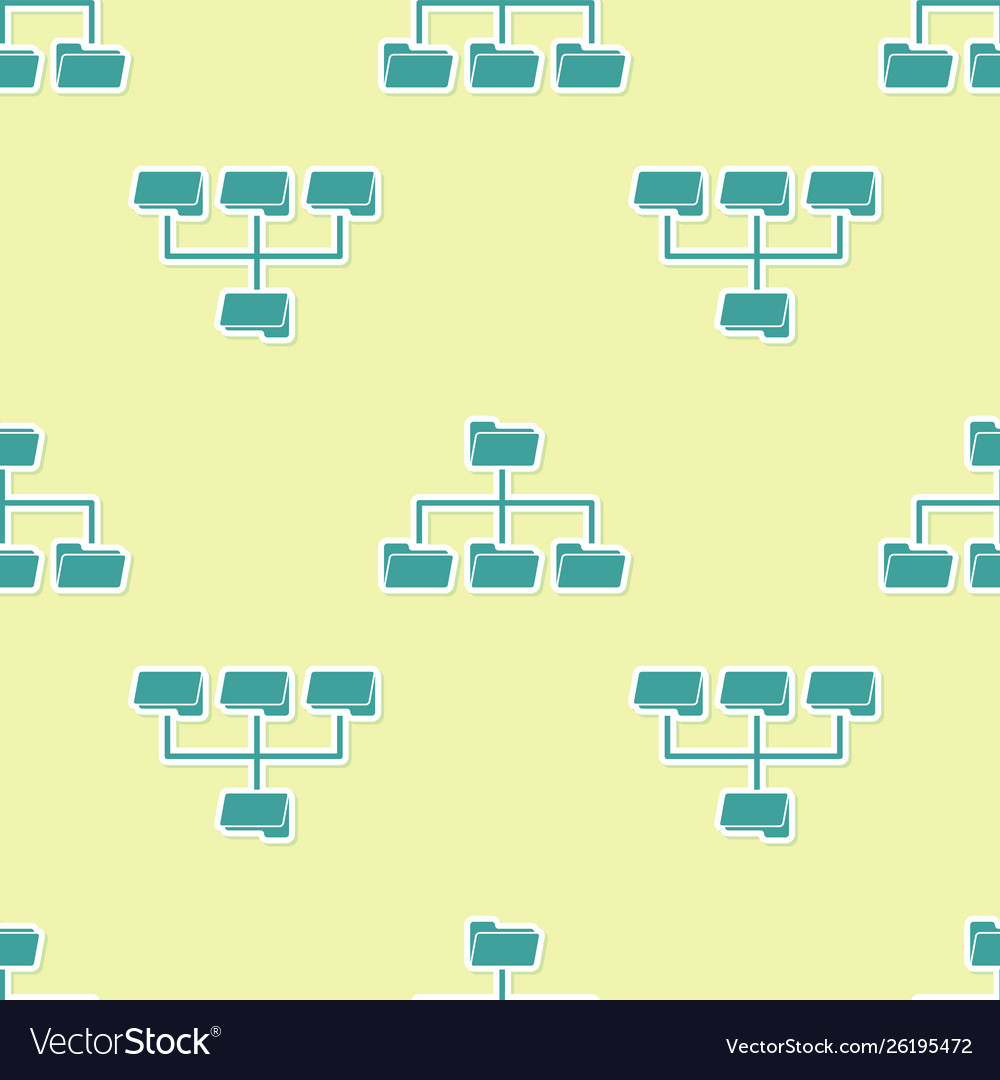 Green folder tree icon isolated seamless pattern vector image Green folder tree icon isolated seamless pattern