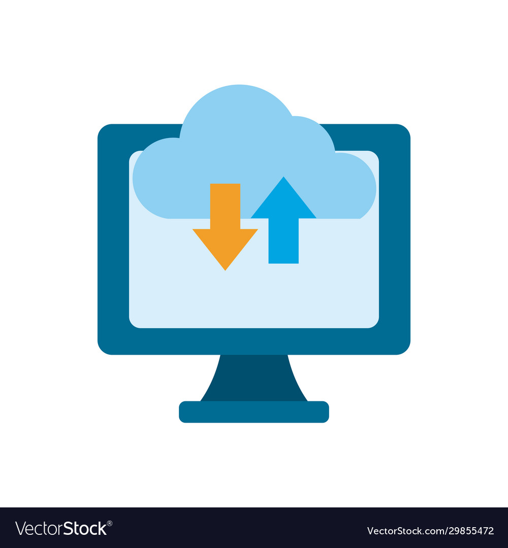 Isolated cloud computing and computer flat style