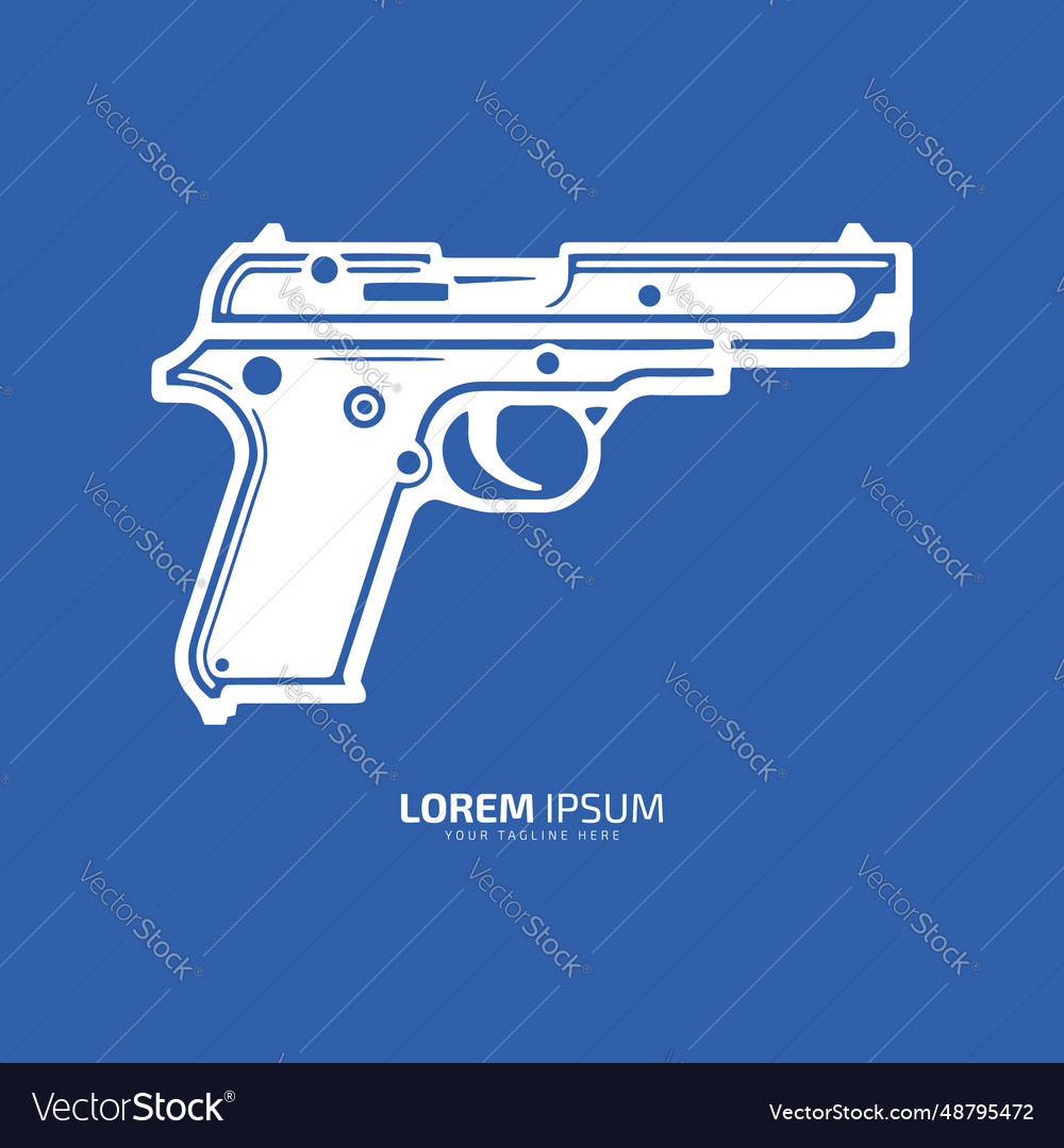 Minimal and abstract logo of gun pistol icon