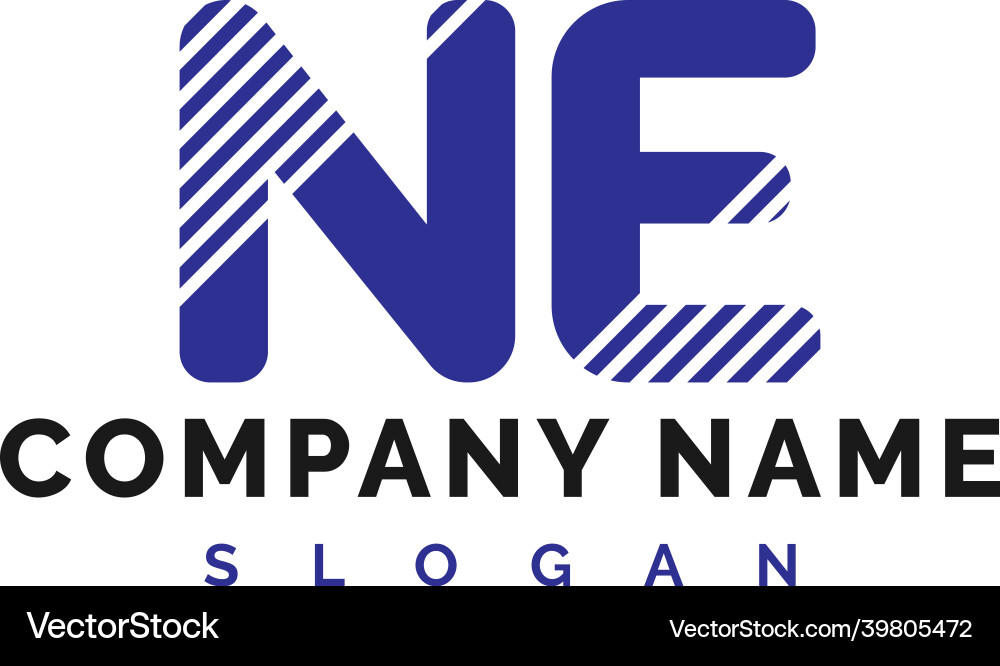 Ne letter logo design letter logo Royalty Free Vector Image