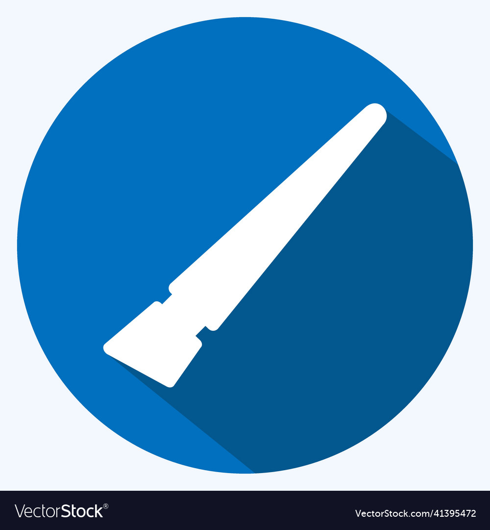 Paintbrush i icon in trendy long shadow style