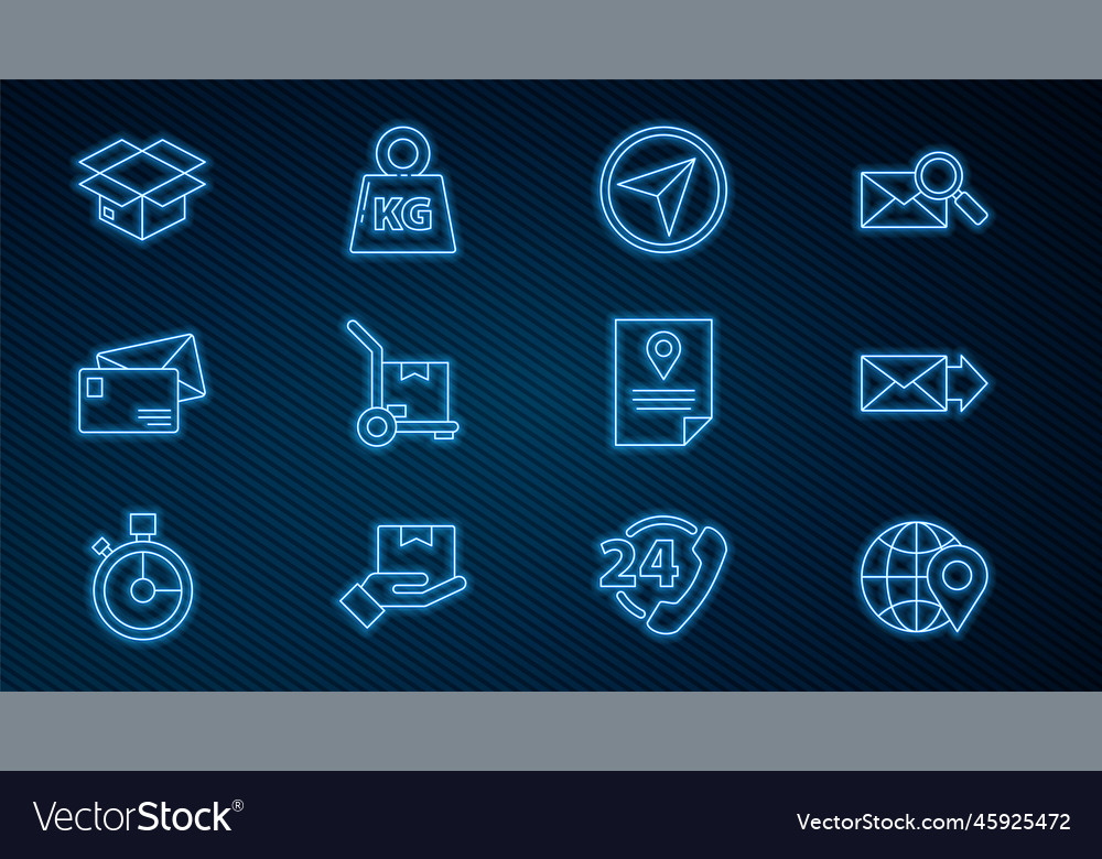 Set line location on the globe envelope vector image Set line location on the globe envelope