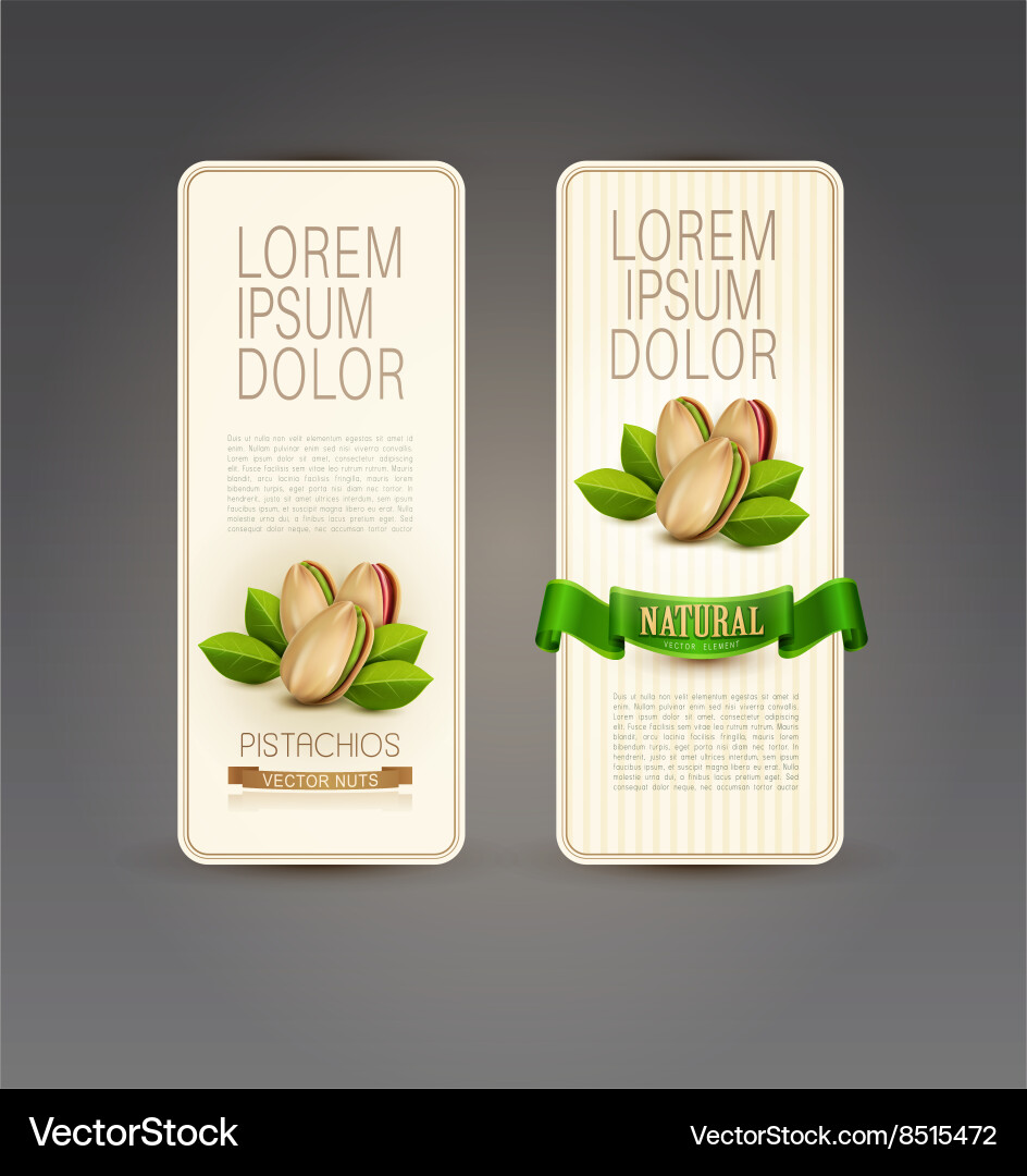 Set of labels with pistachios Royalty Free Vector Image