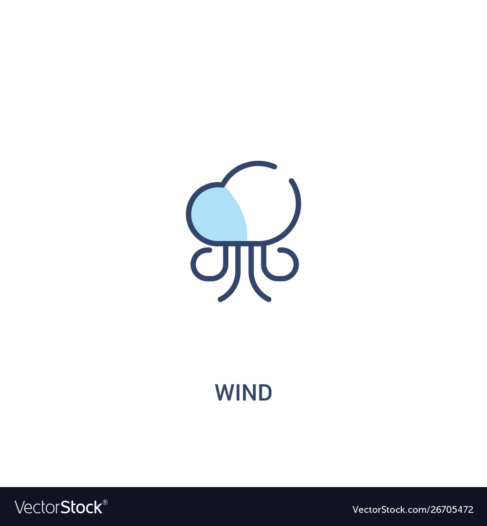 Wind concept 2 colored icon simple line element vector image Wind concept 2 colored icon simple line element