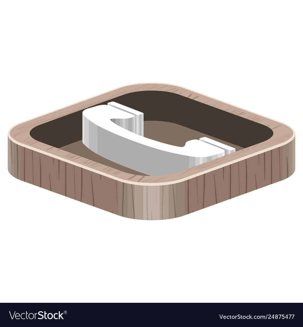 3d app button with a telephone icon