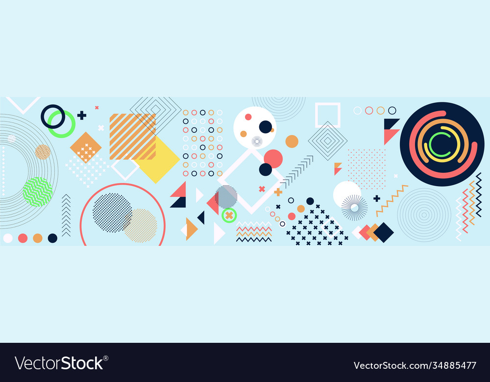 Abstract background with different geometric vector image Abstract background with different geometric