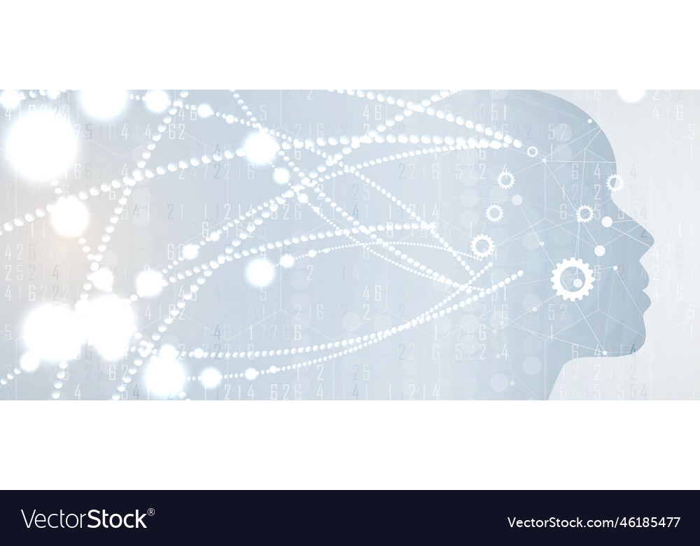 Artificial intelligence technology web background vector image Artificial intelligence technology web background