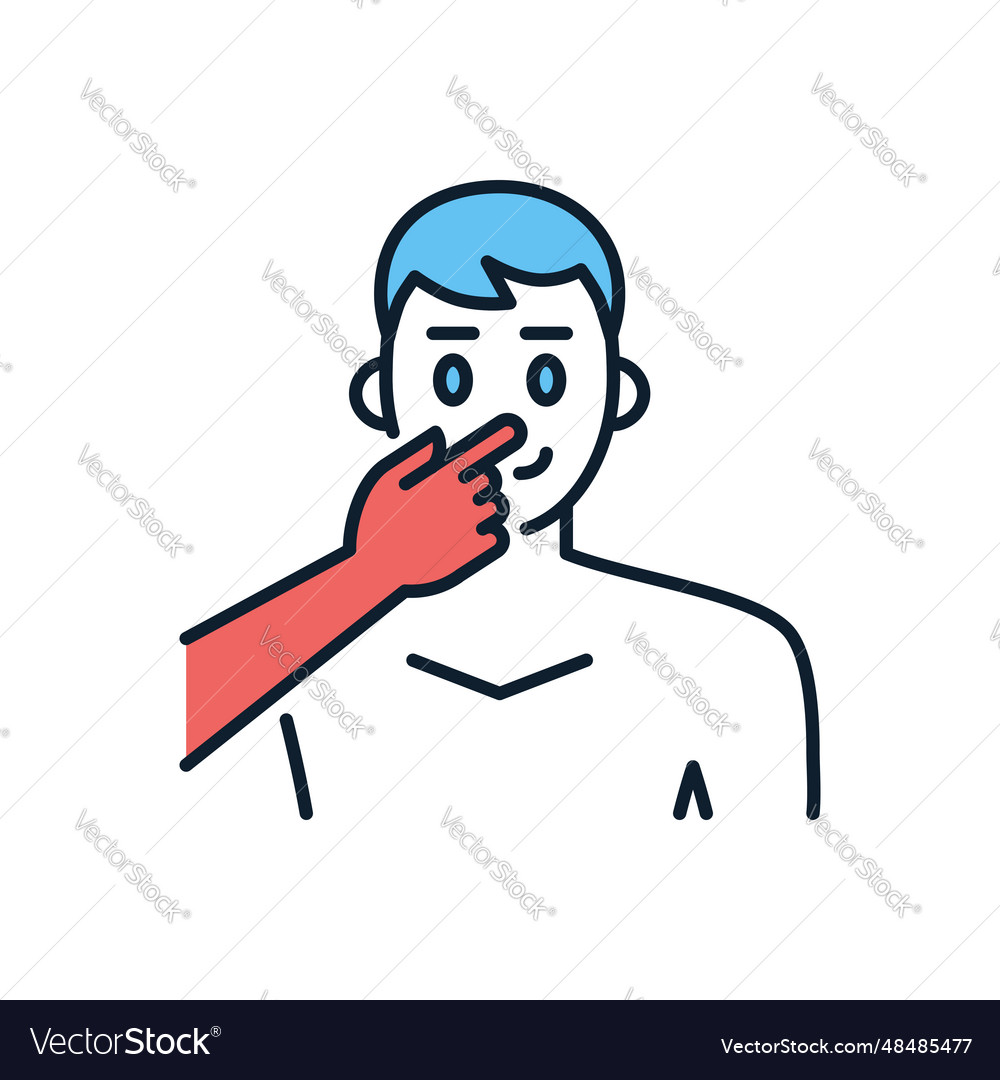 Vermeiden Sie das face touch-bezogene Symbol vector image Vermeiden Sie das face touch-bezogene Symbol
