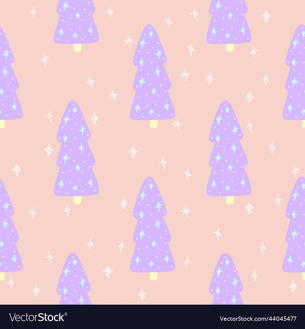 Christmas tree and snowflake seamless pattern new