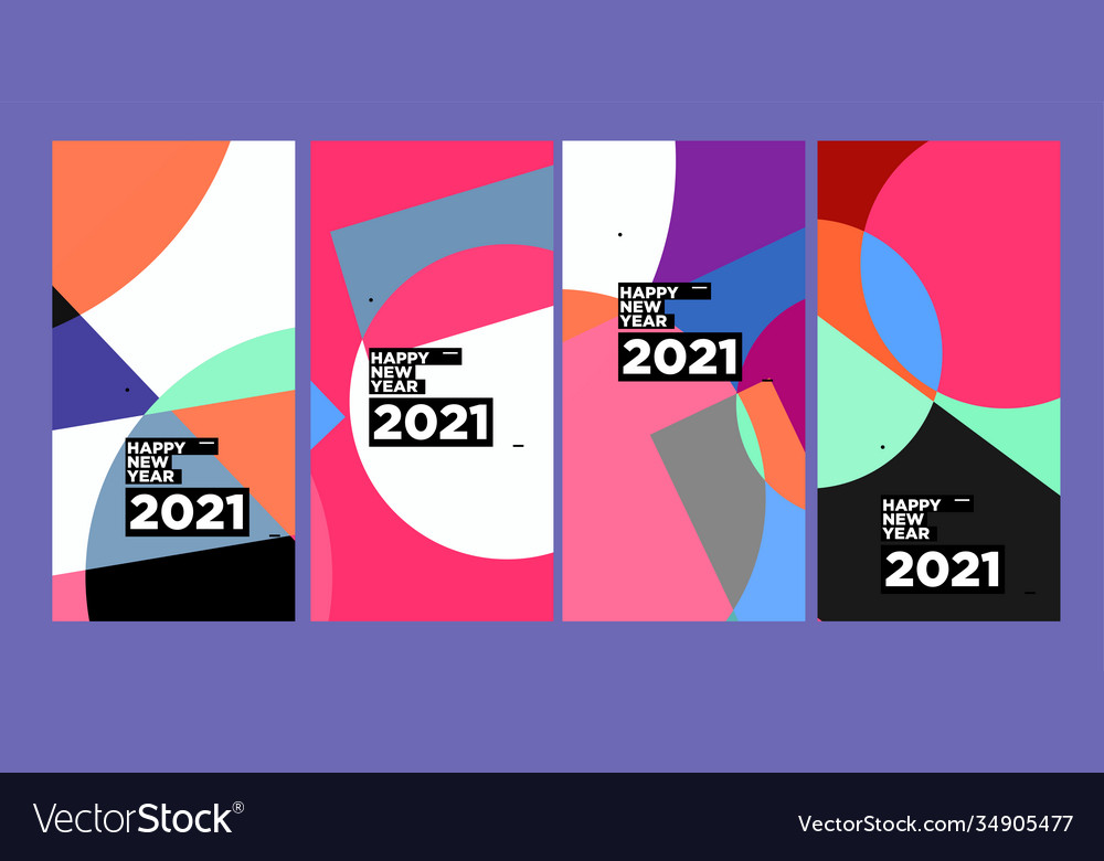 Colorful abstract background set for new year Vector Image