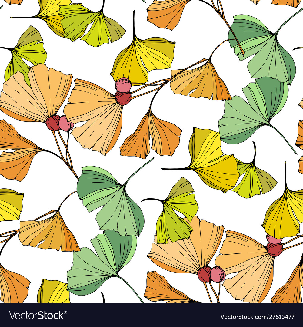 Ginkgo leaf seamless background pattern