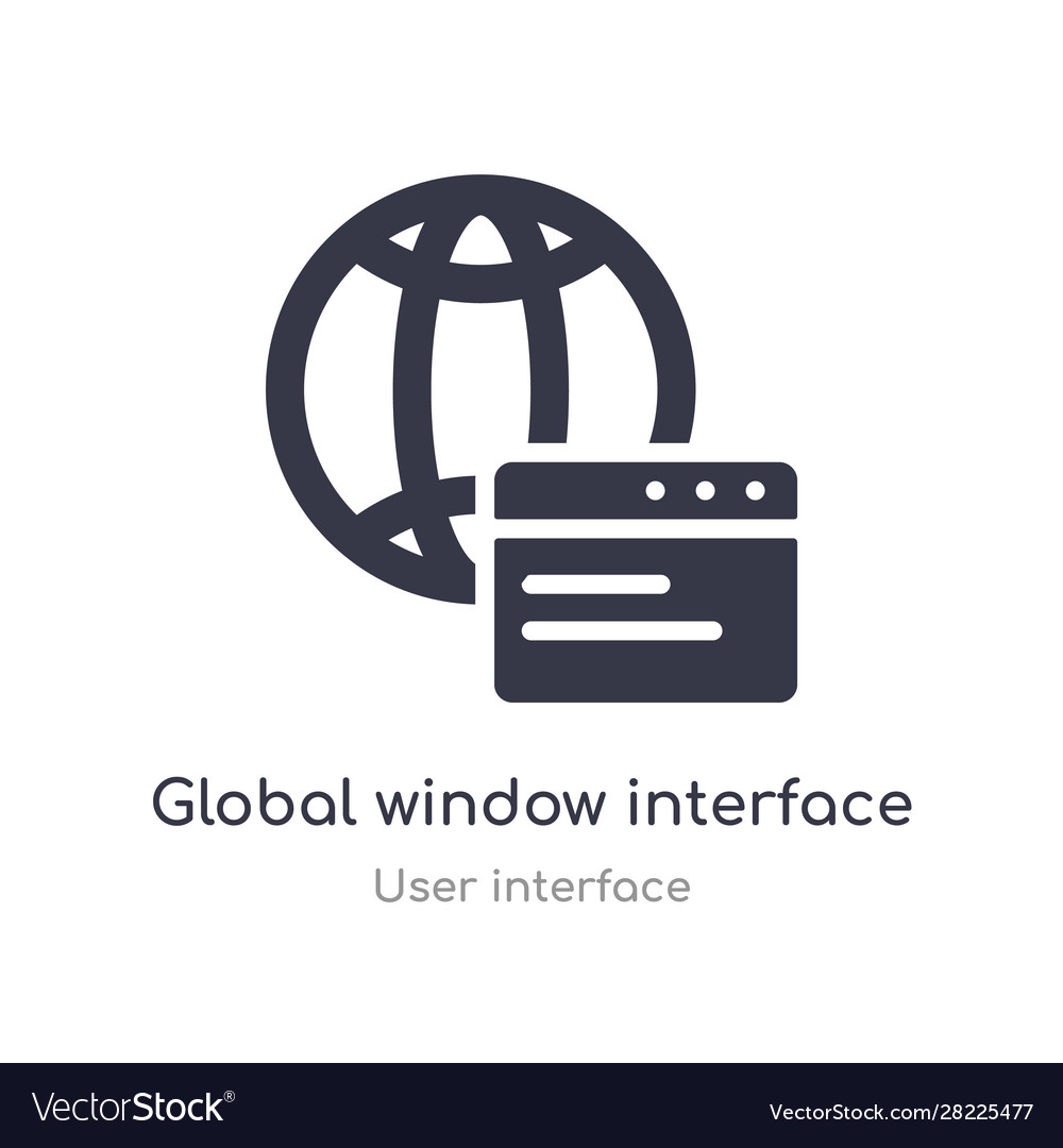 Globale Fenster-Schnittstelle Kontur Icon isoliert