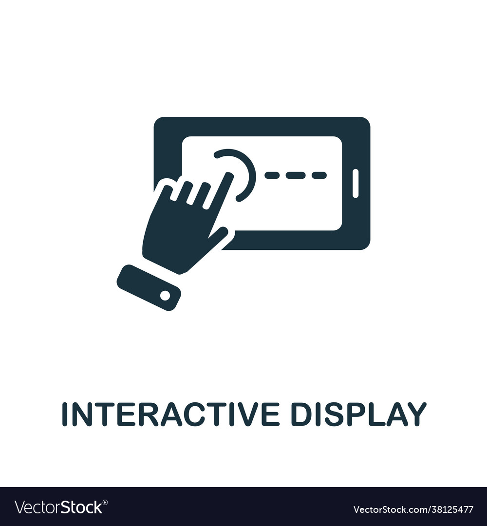 Interactive display icon monochrome simple vector image Interactive display icon monochrome simple