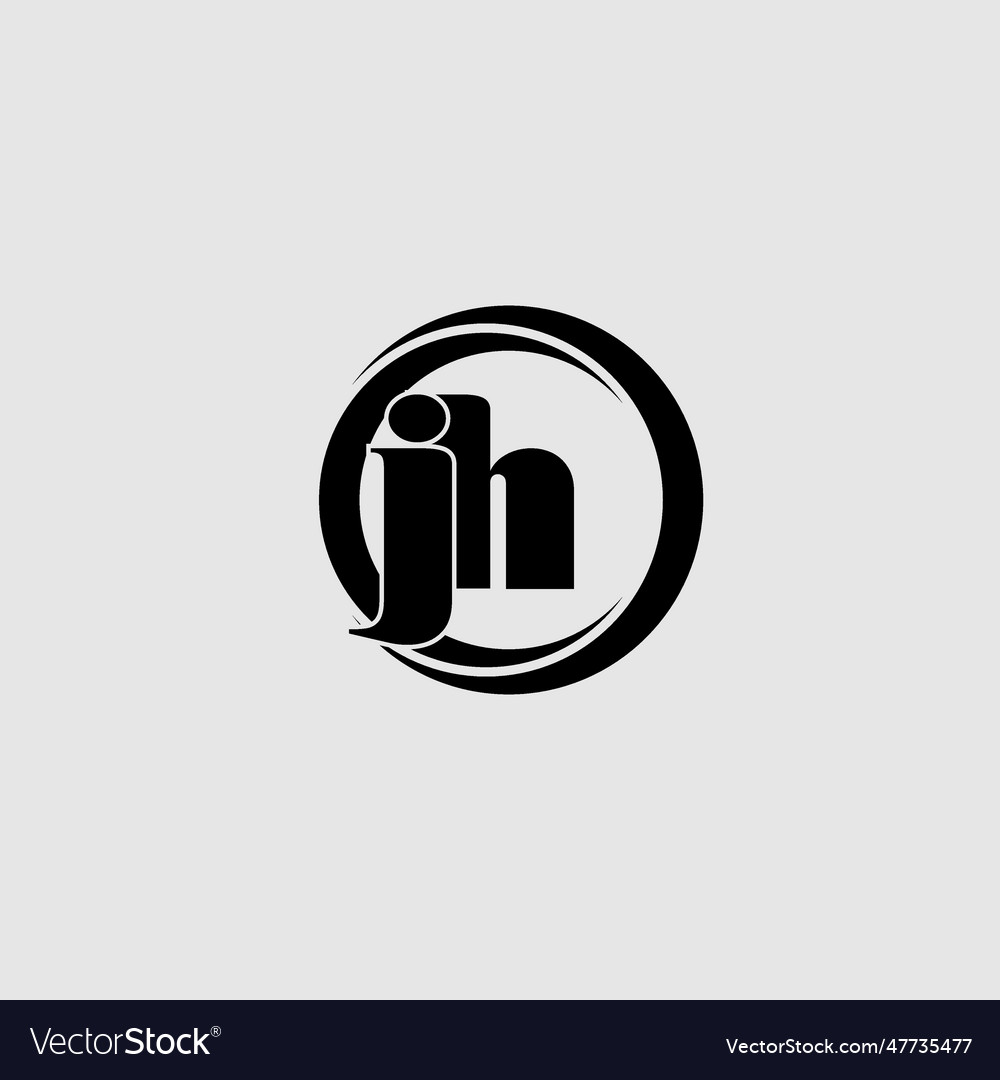 Letters jh simple circle linked line logo