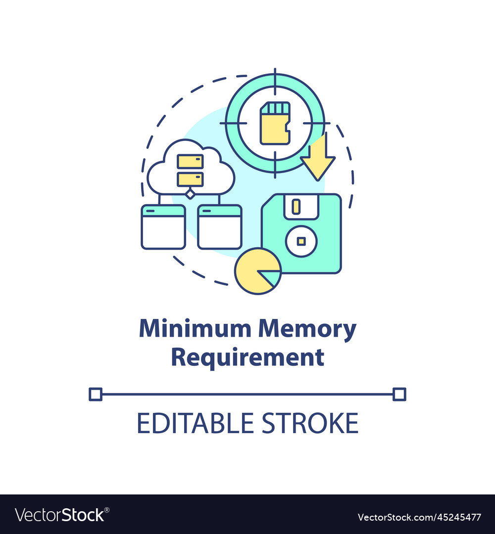 Minimum memory requirement concept icon